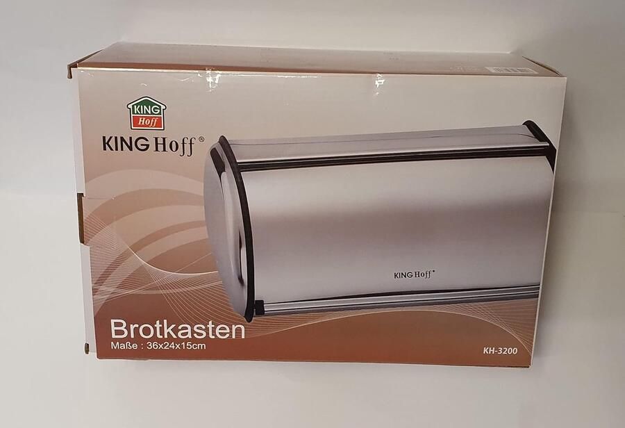 Broodtrommel RVS Opbergdoos Keuken Brood Vers Houden Roll Top Deksel 35x23x14 cm Zilver