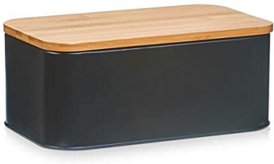 Broodtrommel van metaal Zwart 31 x 18 x 12 5 cm