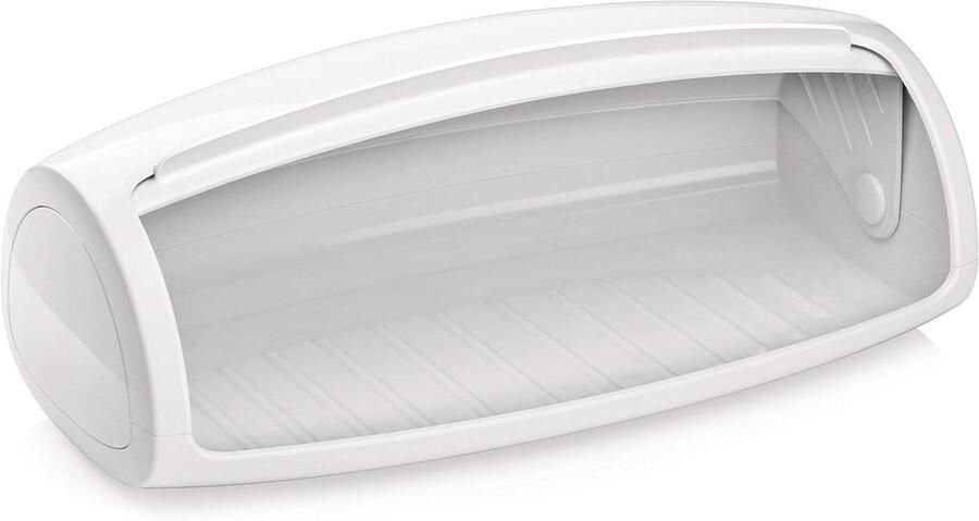 Broodtrommel Voedselbewaarbak Brood Vers Houden Stevig Kunststof 44.4 x 25.2 x 17.1 cm Wit