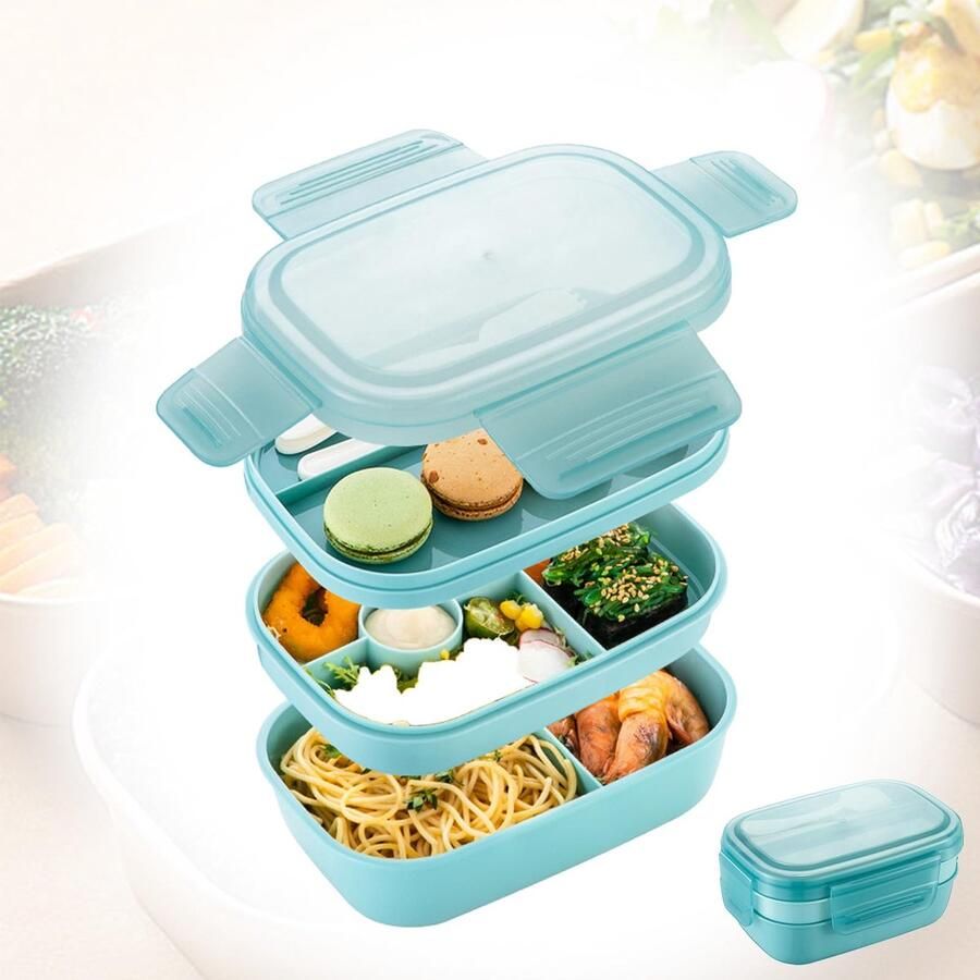 Broodtrommel voor kinderen met vakken lunchbox bentobox lunchbox voor volwassenen lunchbox snackbox lunchbox geschikt voor scholen kantoren