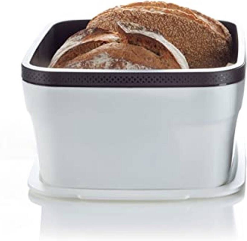 Broodtrommel voor vers brood Max Box wit en zwart