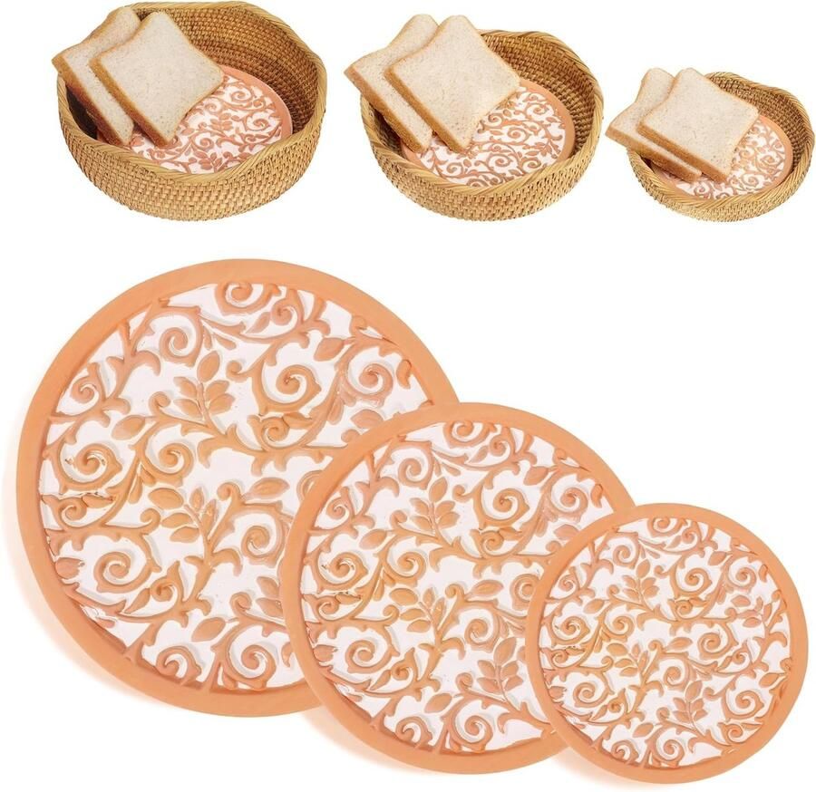 Broodverwarmer Terracotta Steen Broodjes Warm Houden Gelijkmatige Warmte 7-9 Inch Natuurlijk