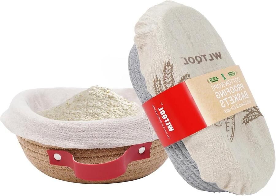 Broodwerende mand set Rijsmanden zuurdesem Ambachtelijk brood bakken Ademend katoenen touw Ovaal en rond