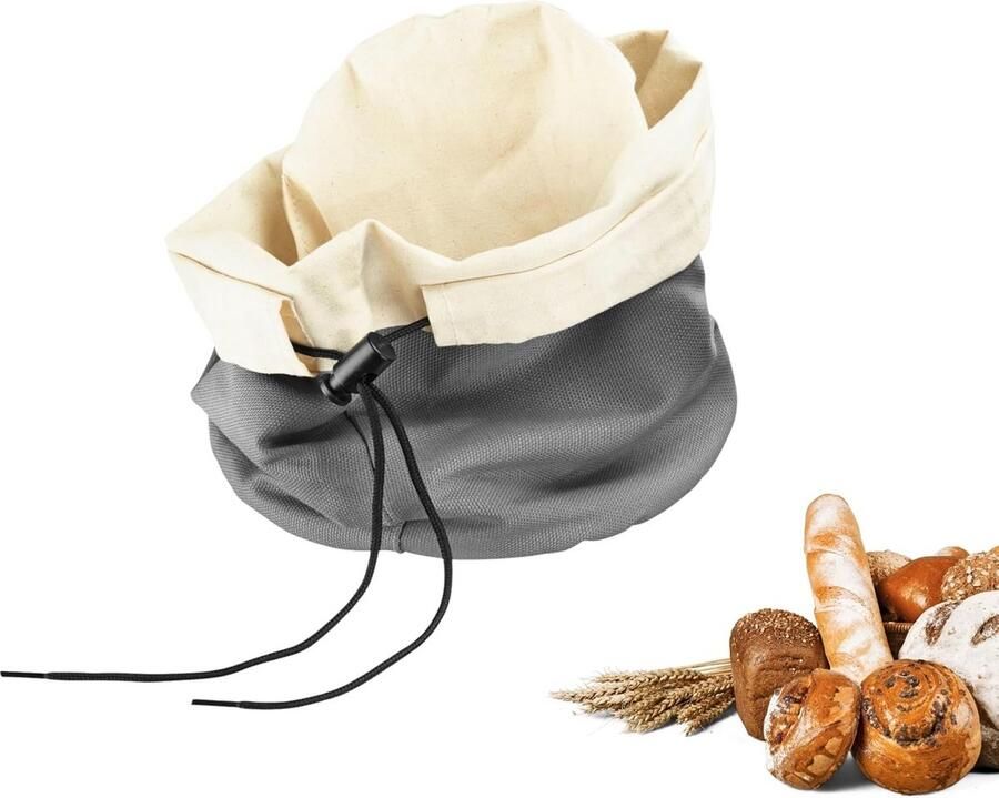 Broodzak met Warmtekussen voor Brood en Broodjes Katoenen Broodmand met Keramische Warmtebron