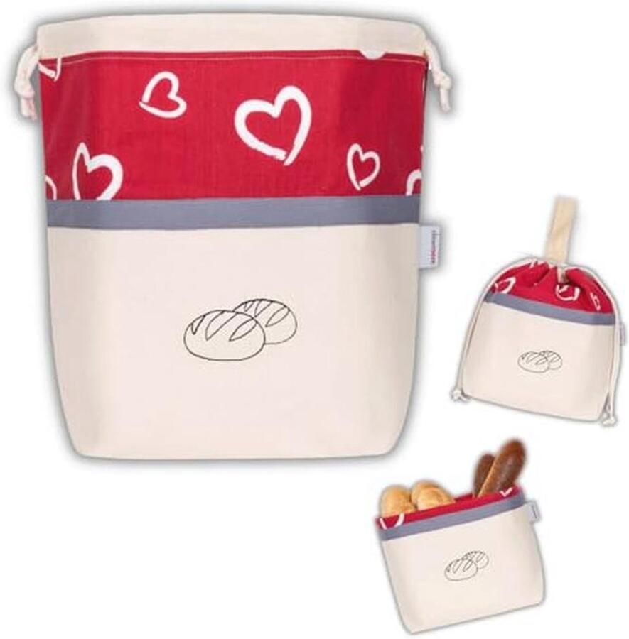 Broodzak voor het Vershouden van Brood – 3-in-1 Katoenen Broodmand en Broodtrommel (32 x 35 cm)