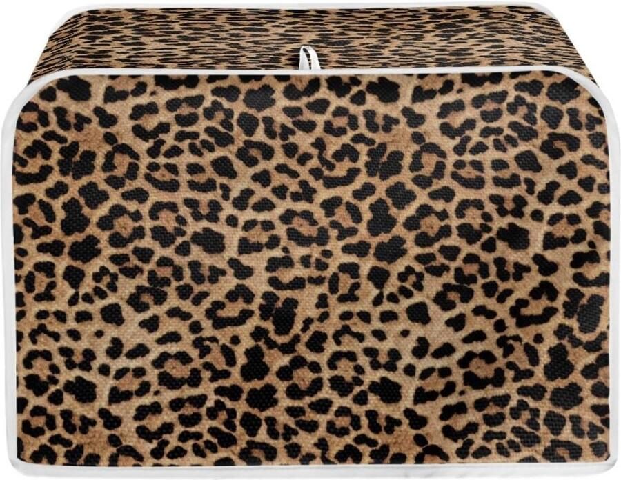 Bruine Luipaardprint Broodrooster Hoes voor 2 Sneetjes Beschermende Toaster Cover met Haak