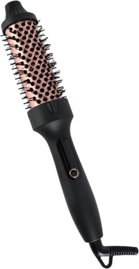 Brush Thermoborstel met infraroodtechnologie 2-in-1 styler & föhn 30 seconden snelle opwarming lcd-temperatuurweergave ionische krulborstel voor natuurlijke krullen en gladmaken # zwart