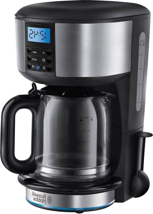 Buckingham Koffiezetapparaat 1.25 Liter Glazen Kan 10 Grote Koppen Koffie Uitneembare Filterhouder Programmeerbare Timer Automatische Reiniging