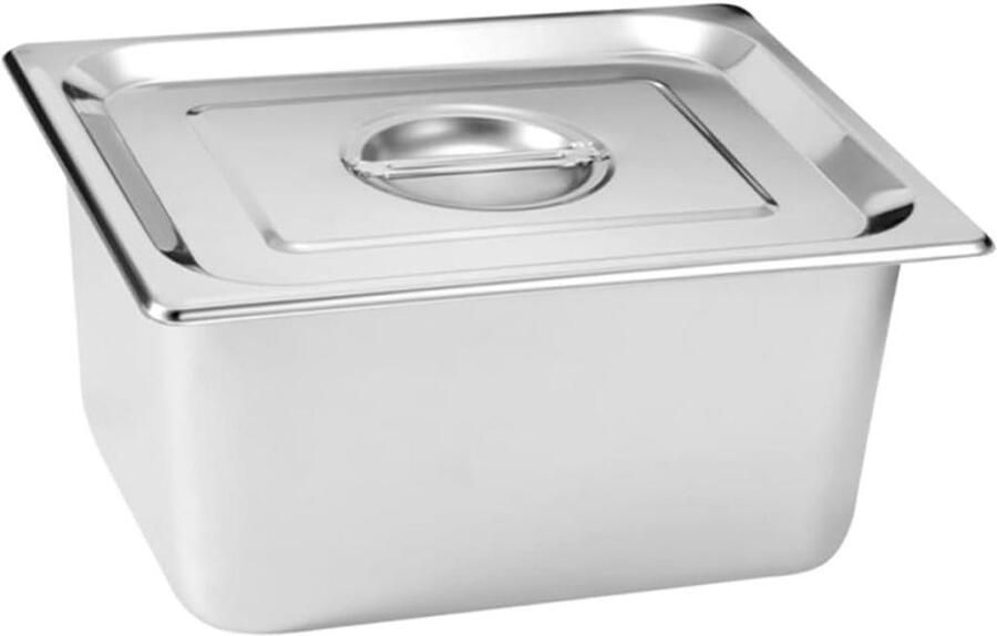 Buffet Pan Serveerschalen Set Feesten Restaurants Roestvrij Staal 32.5x26.5x15cm Zilverkleurig