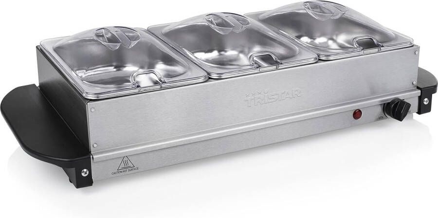 Buffet Serveerder 3 x 1.4 L capaciteit Warmhoudfunctie Serveerpan voor warmhouden van voedsel