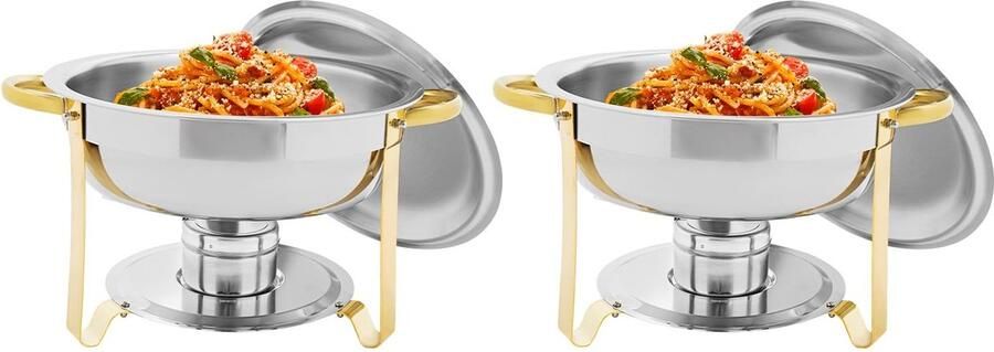 Buffet Set van 2 Warmhoudschalen Goud