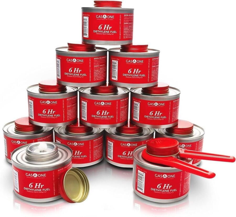 Buffet Set Voedselverwarmers 12 Pack met Veiligheid Brandstof en Dekselopener