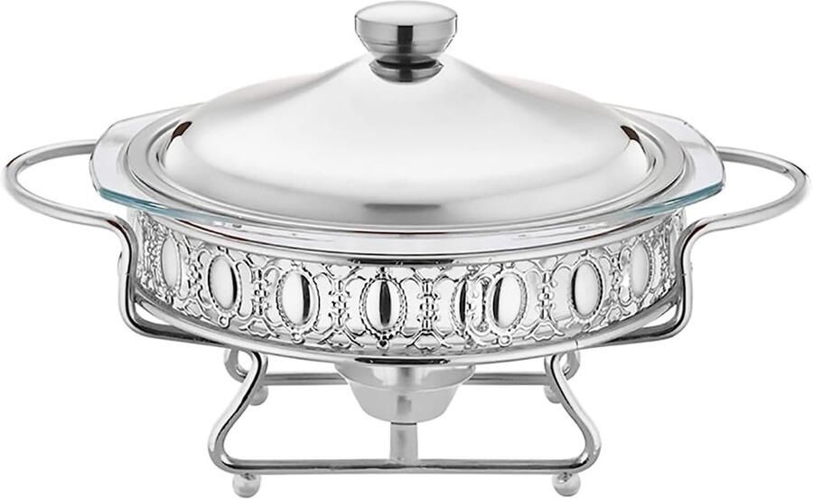 Buffet Set Warmhoudbak Eten Warm Houden Roestvrij Staal 2 L Zilver