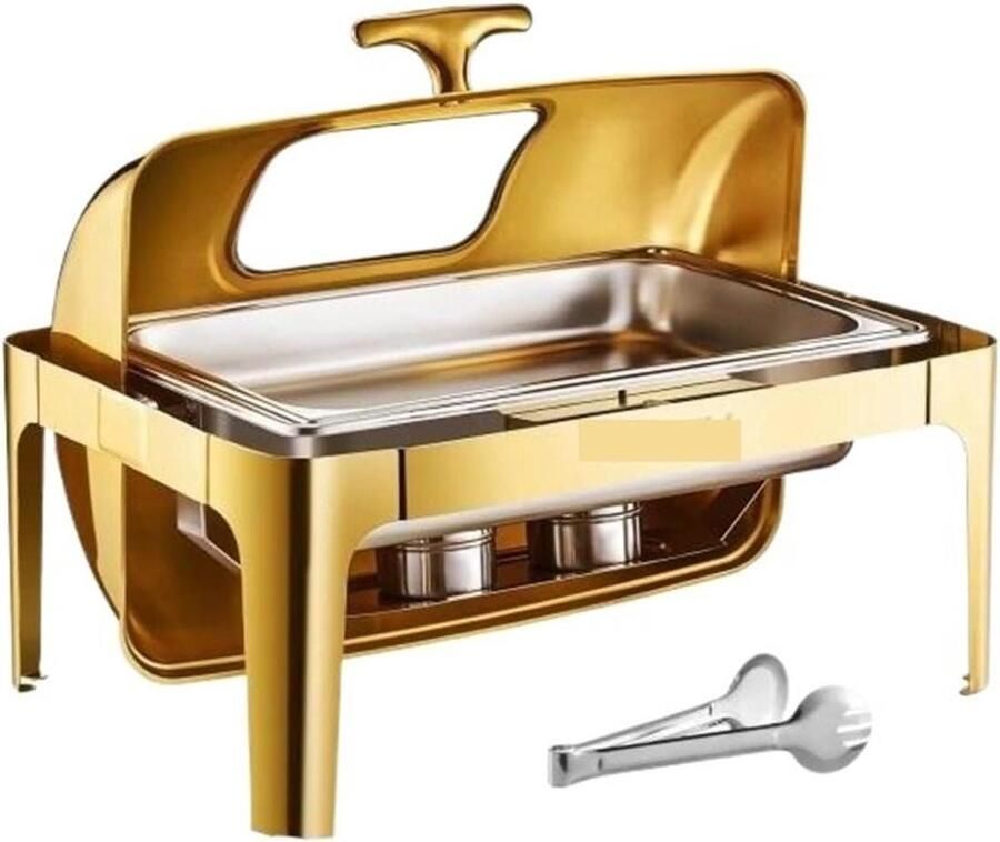 Buffet Set Warmhoudbak Feestelijk Serveren Constante Temperatuur 9 Liter Goud