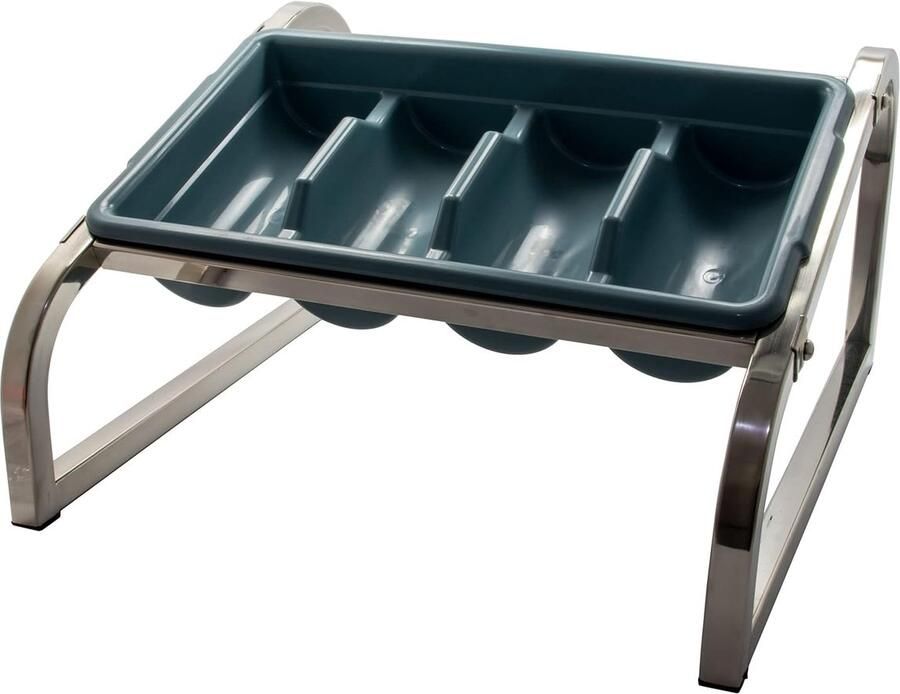 Buffet Stand Ingredientenhouder Bestekhouder Keuken Organisatie Roestvrij Staal 54x57x31 cm Zilver