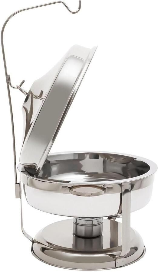 Buffet Verwarmer Chafing Dish Eten Warm Houden Hangend Deksel 9 Liter Zilver