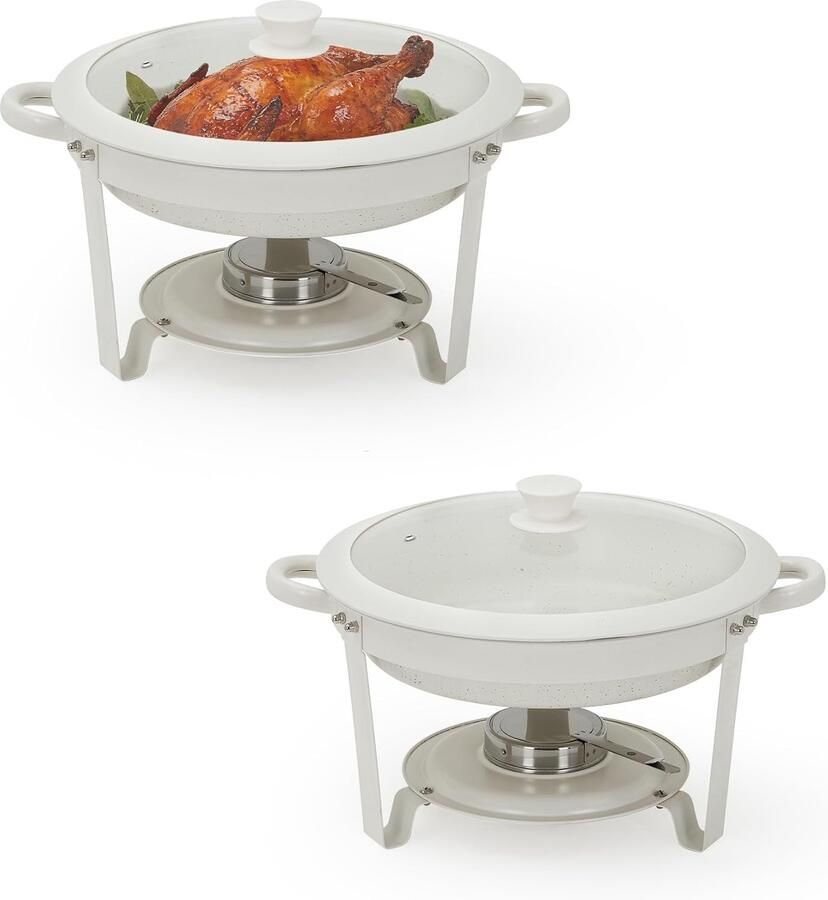 Buffet Voedselverwarmers 5.3QT 2-Pack Maifanite Gecoate Antiaanbaklaag Voor Bruiloften en Catering