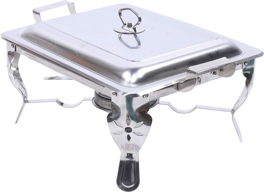 Buffet warmer Warmhoudbak Eten serveren RVS constructie 6 liter inhoud Zilver