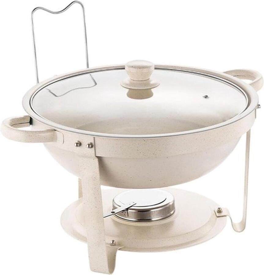Buffet Warmhoudbak Serveerschalen Set Feestelijke Gelegenheden Non-stick Coating 35x35x14cm Wit