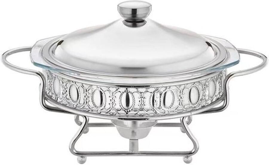 Buffet Warmhoudbak Voedselwarmer Chafing Dish Catering Feesten Banketten Roestvrij Staal Duurzaam 23.4x14.5cm 2L Zilver