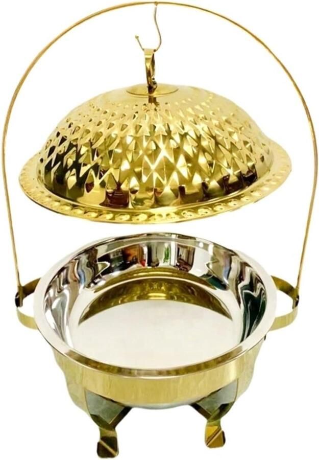 Buffet Warmhoudbak Voedselwarmer Serveer Gerechten Warm Houden Efficiënte Warmteretentie 4.5 Liter Goud