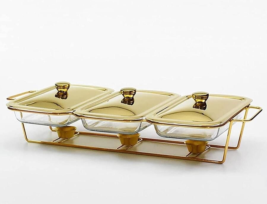 Buffet Warmhoudset Chafing Dish Feestelijk Dineren Gehumaniseerd Ontwerp 4.5L Inhoud Zilver