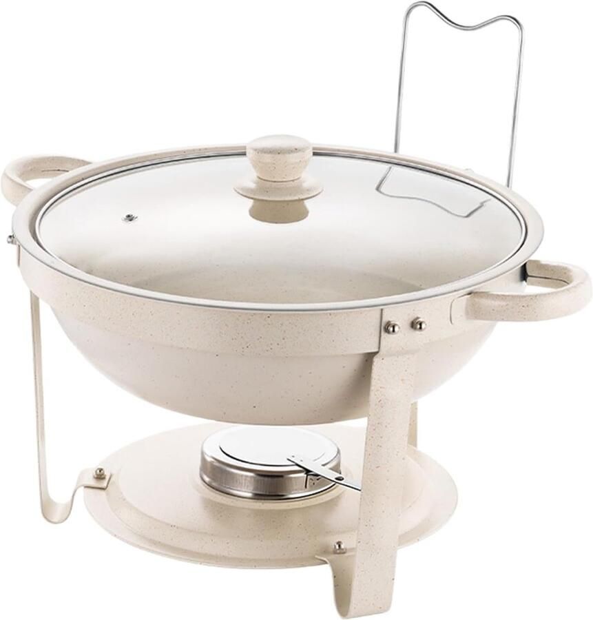 Buffet Warmhoudset Chafing Dish Feestelijke Bijeenkomsten Transparant Deksel 35x35x14 cm Wit