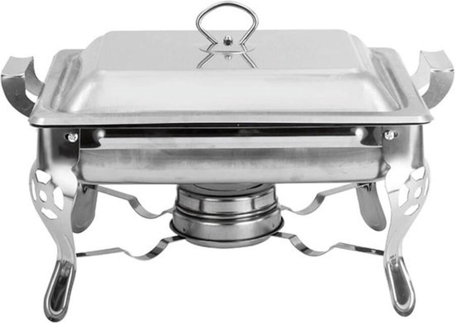 Buffet Warmhoudset Chafing Dish Set Feesten en Banketten Roestvrij Staal 21x26x26 cm Zilver