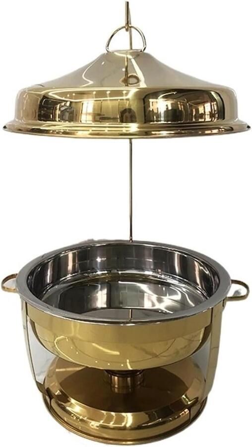 Buffet Warmhoudset Voedselverwarmer Gerechten Serveren Gelijkmatige Warmte 9 Liter Goud Zilver