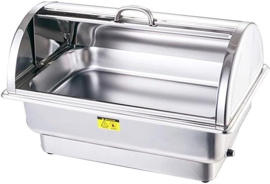 Buffetkachel Roestvrijstaal Warmhoudplaat Elektrisch Buffetten Feesten Spiegelafwerking Duurzaam 57x37x32 cm Zilver