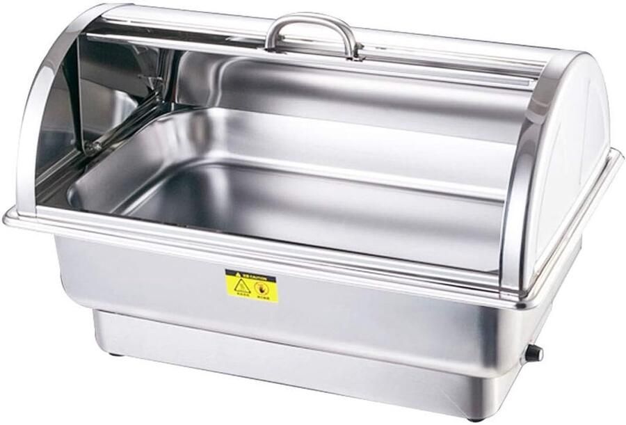 Buffetkachel Roestvrijstaal Warmhoudplaat Elektrisch Buffetten Feesten Spiegelafwerking Duurzaam 57x37x32 cm Zilver