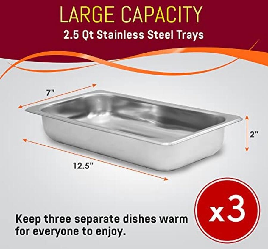 Buffetserver met Temperatuurregeling en Doorzichtige Deksel 7 5 Liter RVS