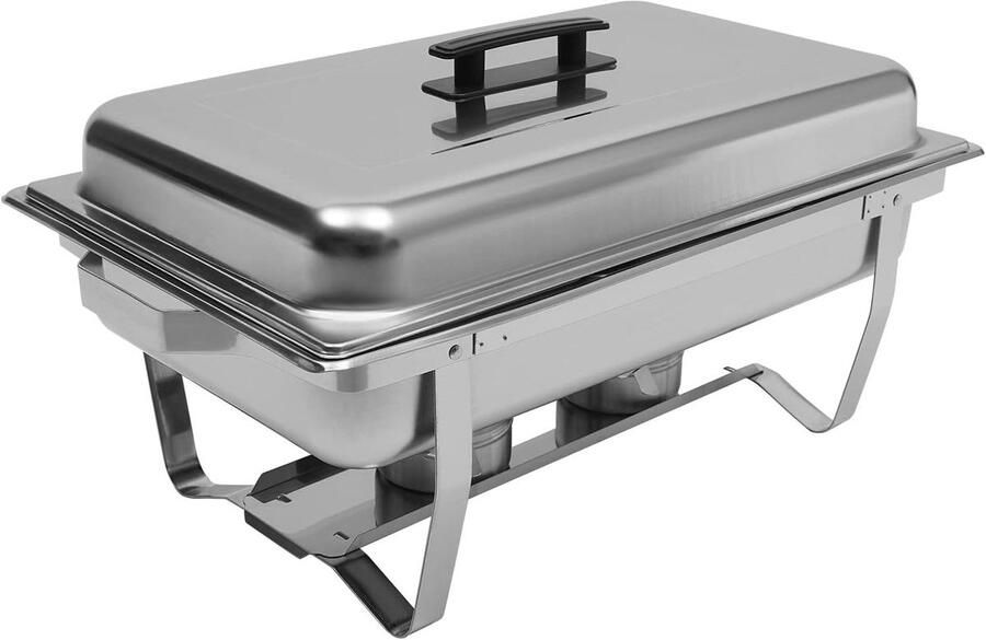 Buffetverwarmer Roestvrijstaal Warmhoudbak Serveer Feesten en Buffetten Grote Capaciteit 85L 60 x 345 cm Metaal