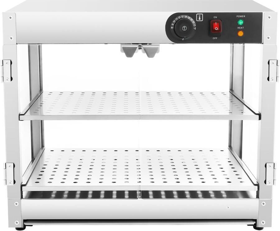 Buffetwarmer 2-Laags 800 W Vermogen 61x38x51 cm Afmeting RVS Materiaal Voor Horeca En Catering