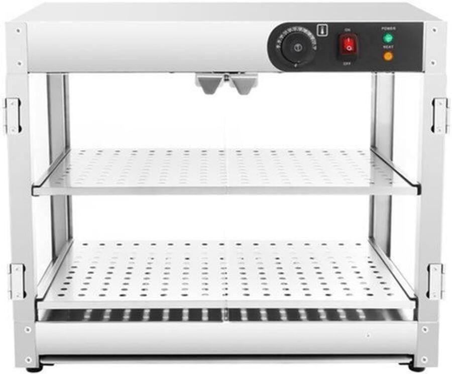 Buffetwarmer 2-Laags 800 W Vermogen 61x38x51 cm Afmeting RVS Materiaal Voor Horeca En Catering