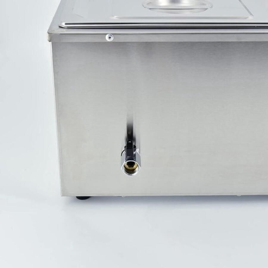 Buffetwarmer Elektrisch 1500 W 2 Bakken Roestvrij Staal 32 6 x 32 6 x 15 4 cm Professionele Voedselverwarmer