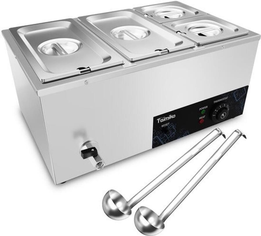 Buffetwarmer Elektrisch 1500 Watt Vermogen 4 5 Liter Inhoud Roestvrij Staal Voor Horeca En Catering