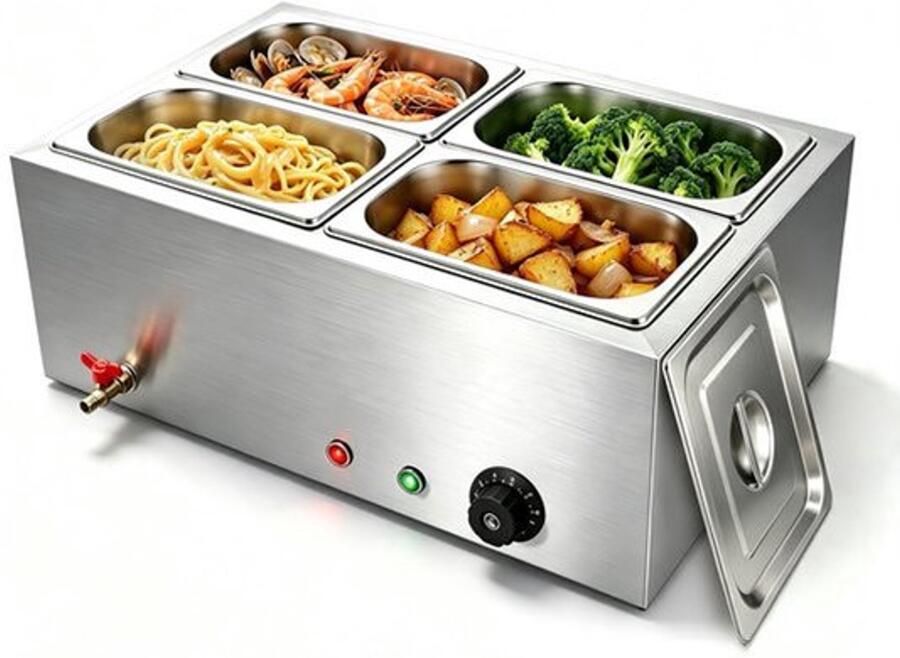 Buffetwarmer Elektrisch 2000 W Vermogen 14 Liter Inhoud Roestvrij Staal Voor Restaurant En Catering