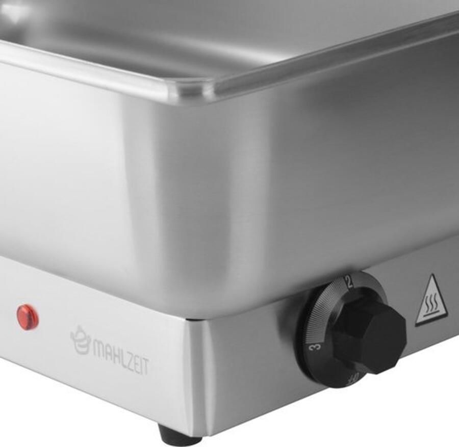 Buffetwarmer Elektrisch 600 W GN 1 1 Inzet 9 Liter Roestvrij Staal Zilver Warmhoudplaat Voor Buffet En Catering