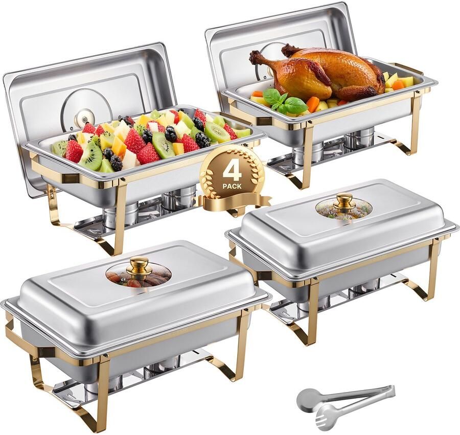 Buffetwarmer Enige Uitvoering Roestvrijstaal Catering Warmer Rechthoekige Halve Maat Pannen Voor Feestbanket Chafer