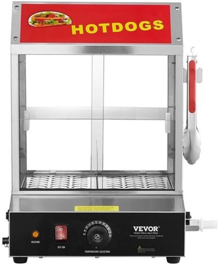 Buffetwarmer Hotdogstomer 27 Liter Capaciteit 1200 Watt Vermogen RVS Voor Horeca En Catering