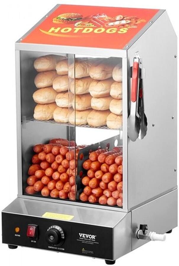 Buffetwarmer Hotdogstomer 37 Liter 2-Laags 1200 W Vermogen RVS Voor Horeca En Catering
