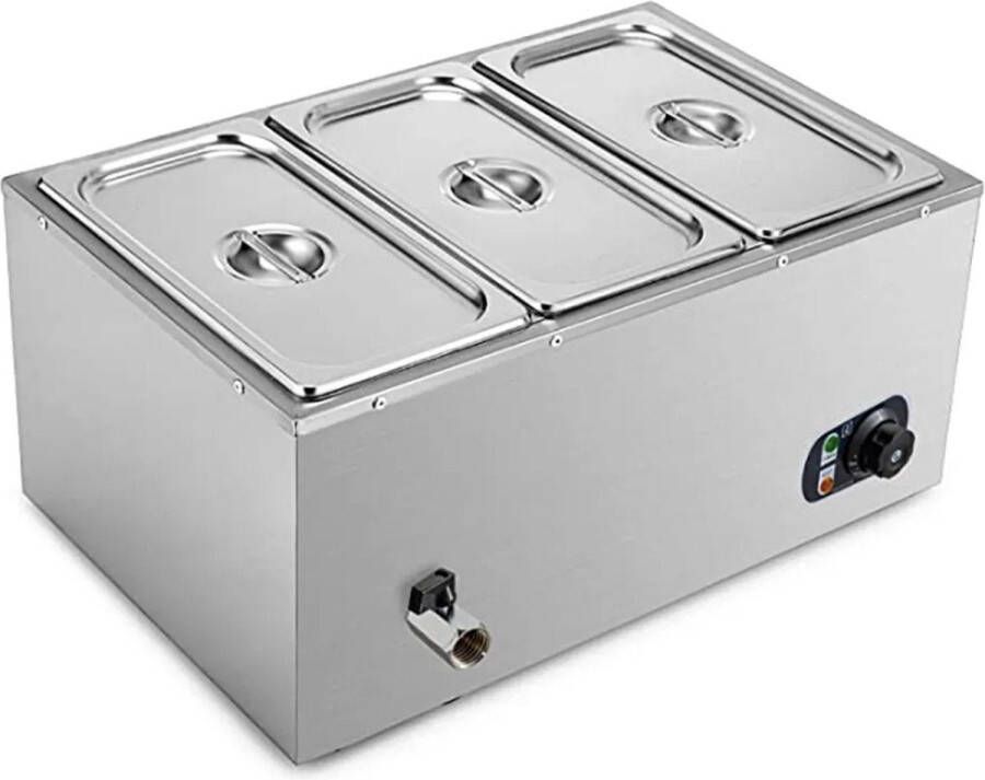 Buffetwarmer PRO Electrisch Chafing Dish Warmhoudbakken 3 Voor Buffet 3 Delig