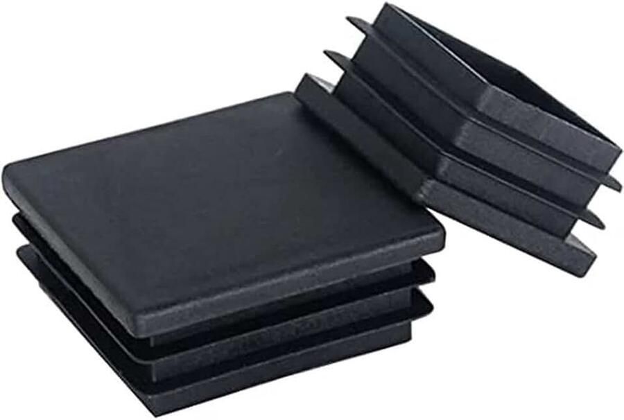 Buisstoppen 40 x 40 mm lamellenstop kunststof zwart buispluggen voor buisafdekkingen