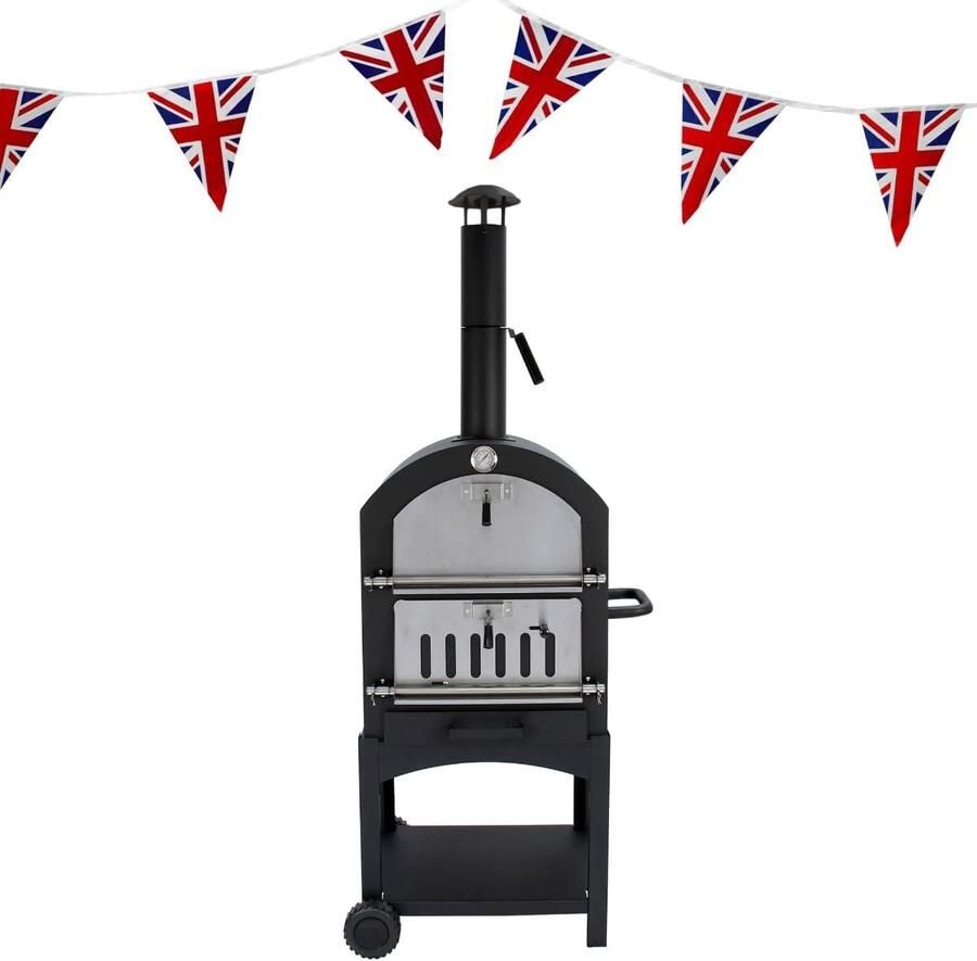 Buiten Pizza Oven op Houtskool met Accessoires en 10m Union Jack Gors