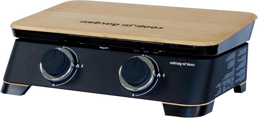 Buiten Plancha Bakplaat Grill Buiten koken Geëmailleerd gietijzer 56.5 x 36.5 cm Mat zwart