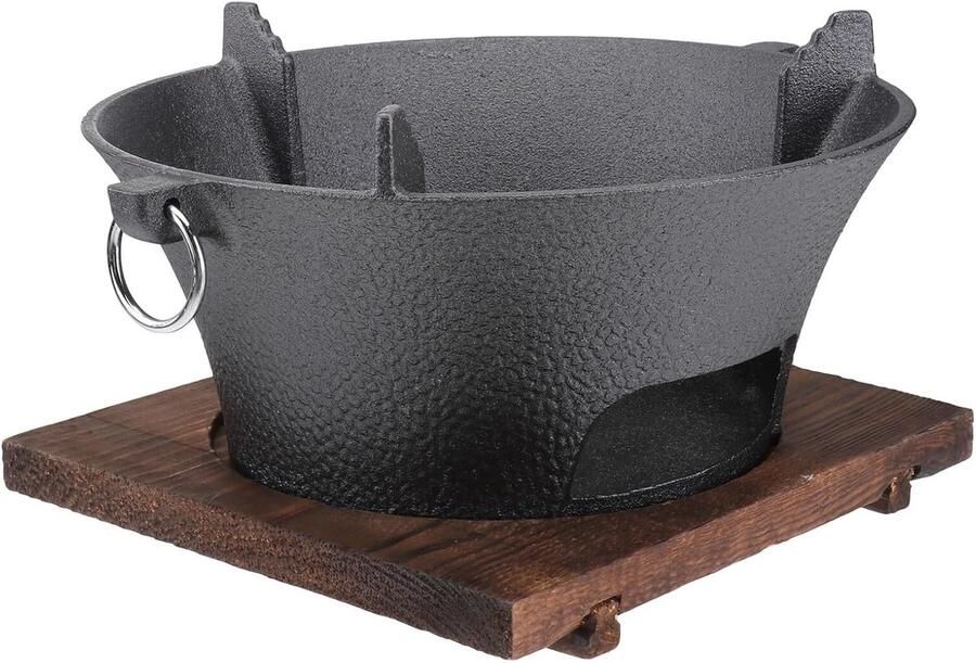 Buitenbarbecue Gietijzer Campinggrill Kookplaat Buiten Koken Gelijkmatige Warmte 26 Cm Zwart