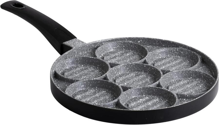 Burger Grillplaat Hamburger Pan Burgers Bakken 7 Vormen 26 cm Zwart