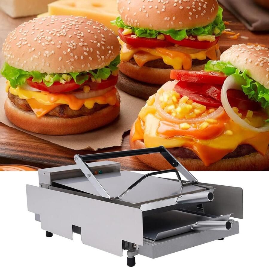 Burger Maker Broodjes Grill Professioneel Gebruik Roestvrij Staal 64 x 39.5 x 21.5 cm Zilver