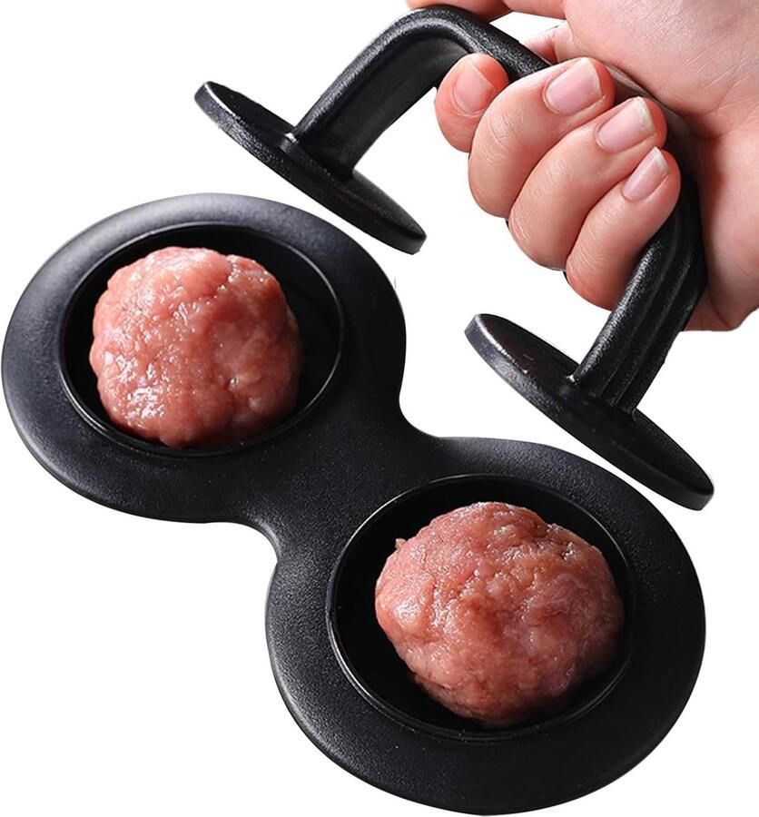 Burger Patty Maker Vleesvormer Burgers Maken Dubbelzijdige Pers 21.7 cm Zwart